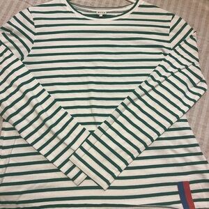 KULE Green and White Striped Top